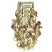 Накладные волосы Био трессы на заколках 55 см - цвет GOLD BLONDE пшеничный блонд